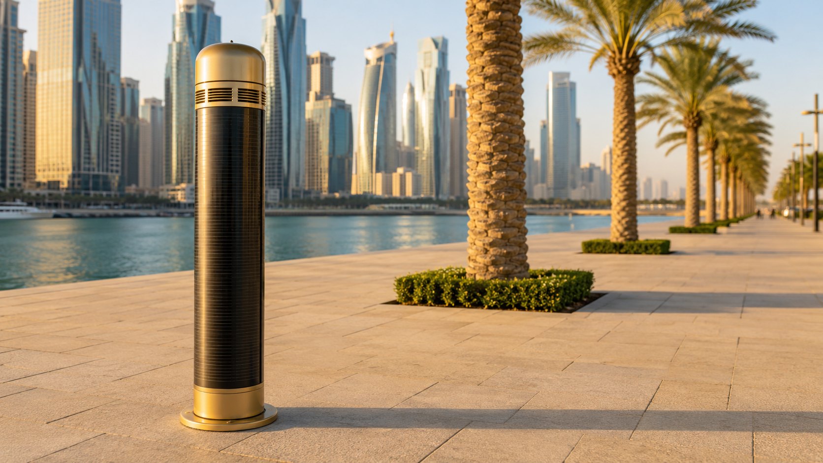 Cylindrical solar IoT monitoring pole, 1.5 to 2 metres